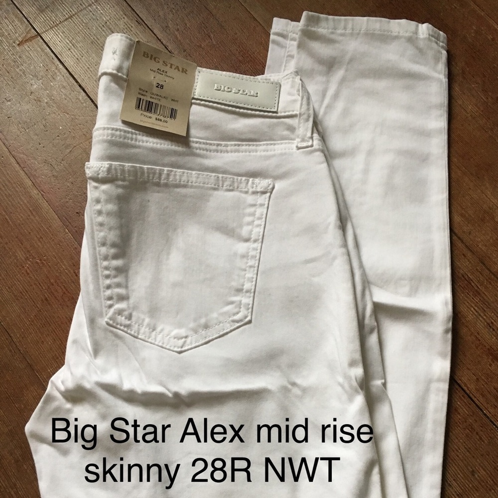 Big Star Alex skinny white mid-rise 28R